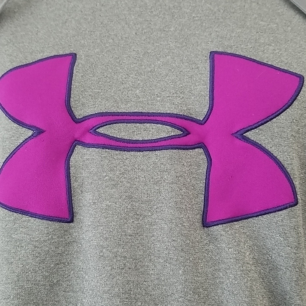 Under Armour Semi Fitted Cold Gear Storm Hoodie Gray Purple - Picture 3 of 7